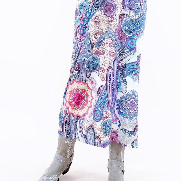 COPY - Women’s Bohemian Paisley print Sleeveless Maxi dress Beige pink NWT - Picture 5 of 6